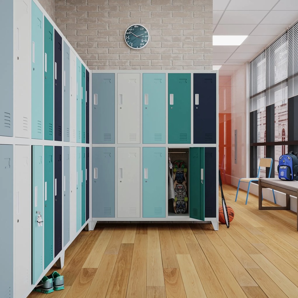 Metalowa szatnia 10-skrytkowa Bartek 136x45x172 cm wielokolorowa