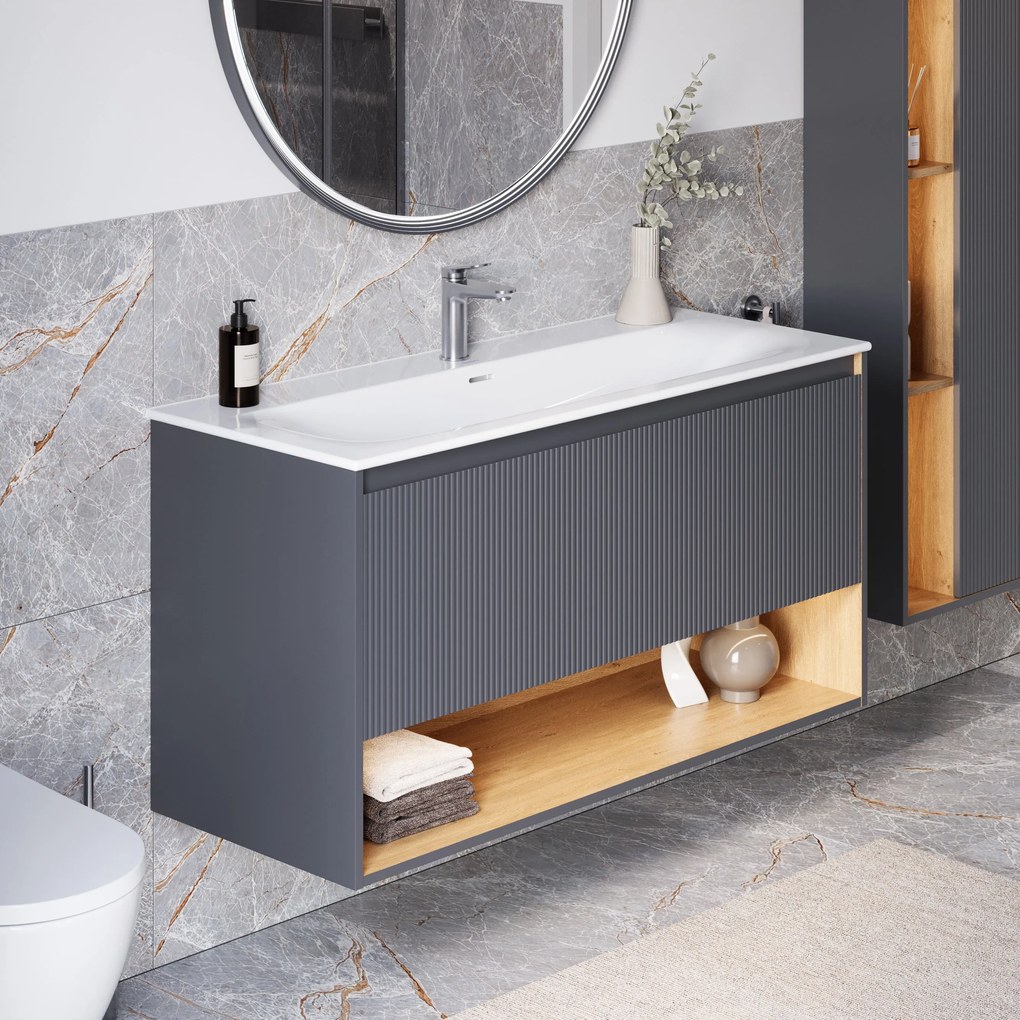 Szafka podumywalkowa BELDIVO 120 cm z umywalką ceramiczną