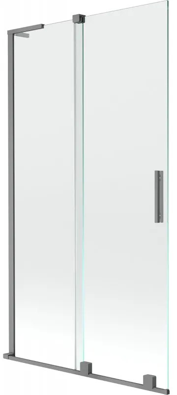 Mexen Velar L parawan nawannowy 2-skrzydłowy rozsuwany 100 x 150 cm, transparent, gun metal - 896-100-003-01-95