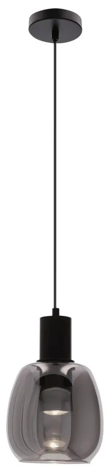 Ciemnoszara lampa wisząca ze szklanym kloszem ø 16 cm Udin – Candellux Lighting