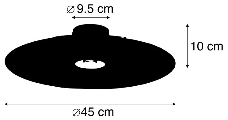 Plafon / Lampy sufitowe czarny klosz płaski zielony 45cm - Combi Nowoczesny Oswietlenie wewnetrzne