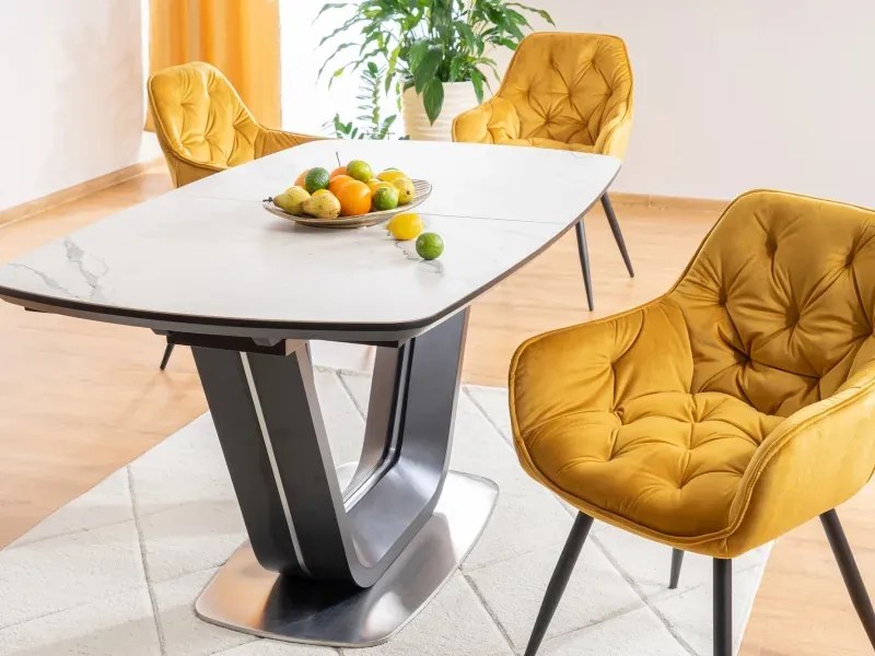 KRZESŁO CHERRY VELVET CZARNY STELAŻ/CURRY BLUVEL 68 SIGNAL