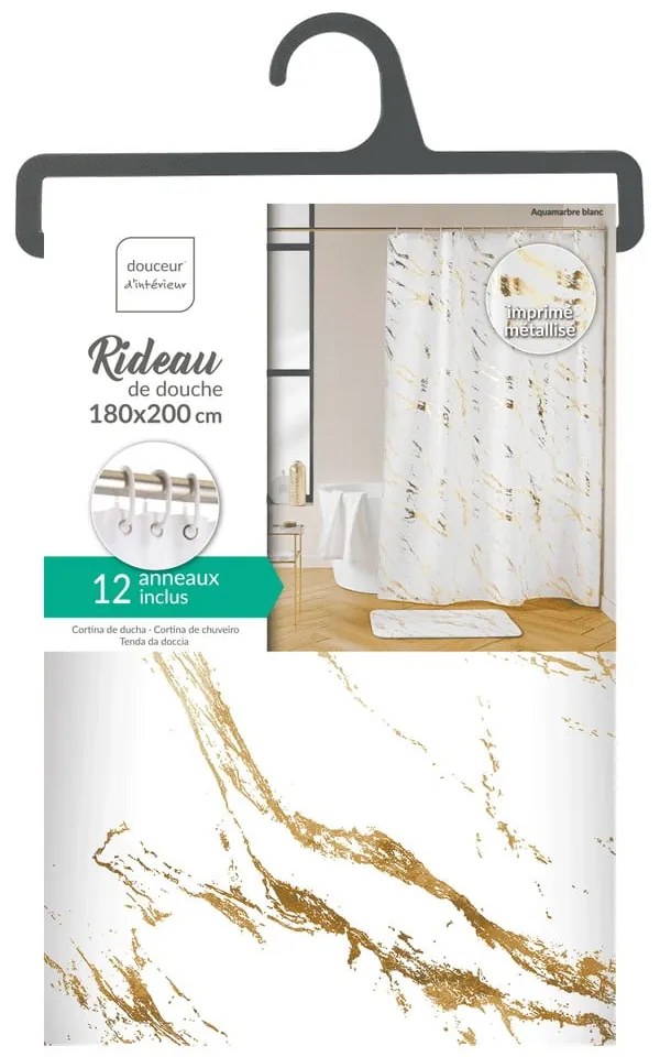 Zasłona prysznicowa 180x200 cm Aquamarbre – douceur d'intérieur
