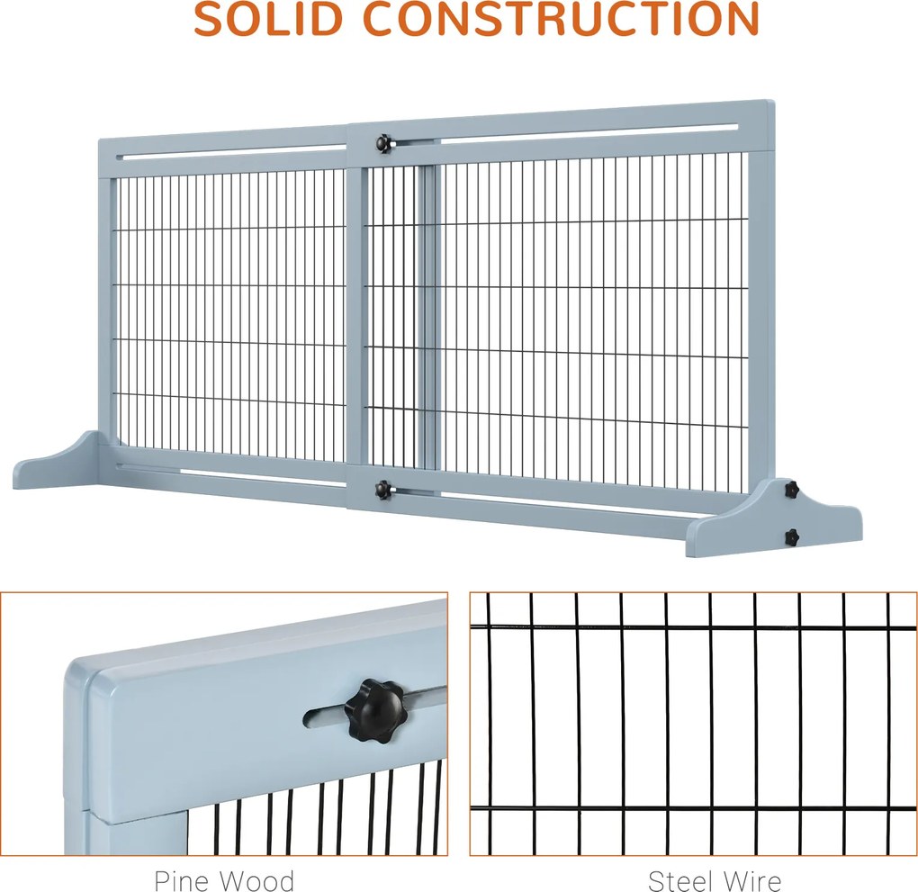 PawHut Brama Ochronna dla Psów na Schody Regulowana Wysokość Szaro-Czarna 180cm Wysoka | Aosom PL