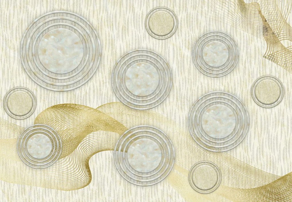 Fototapeta - Abstrakcja, marmurowe kręgi (196x136 cm)