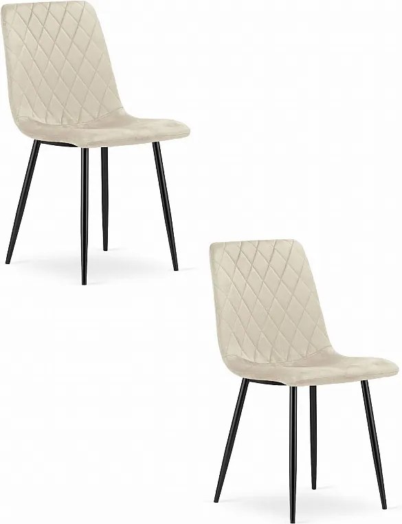 Krzesło Valora TURIN w kolorze beżowym, ergonomiczne, aksamitne x2