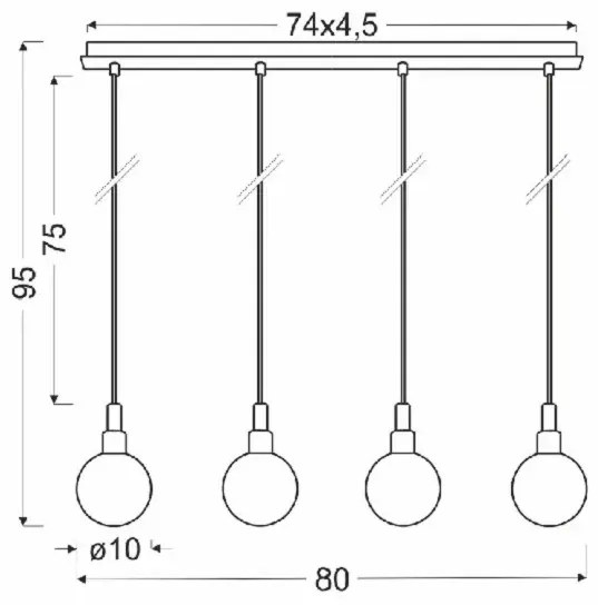 Minimalistyczna lampa wisząca na listwie chrom - V114-Suso