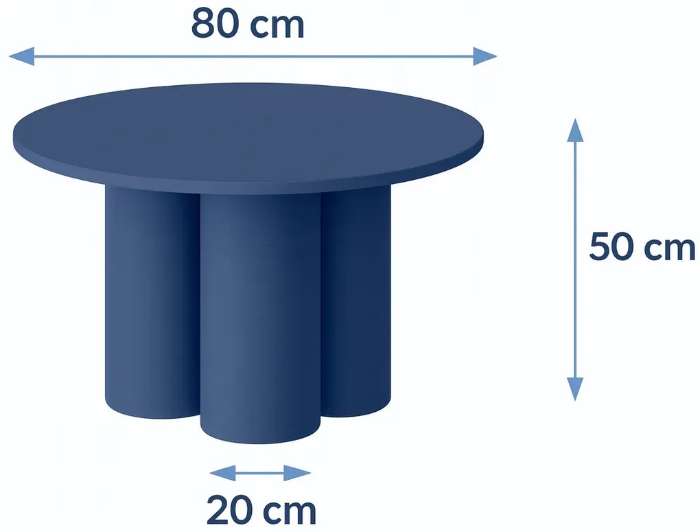 Miętowy matowy stolik kawowy 80 cm W2-N49