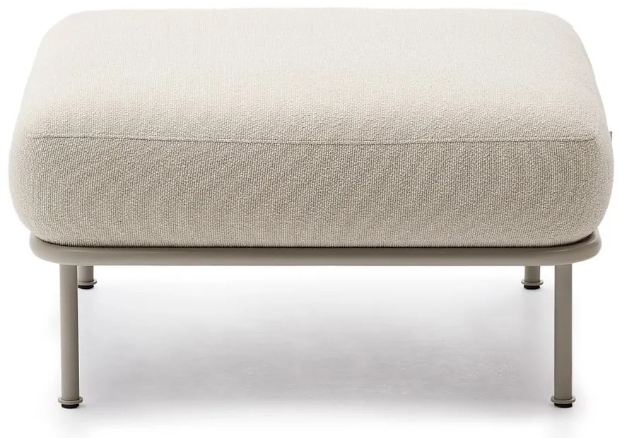 Beżowy podnóżek z materiału bouclé Aurum – Kave Home