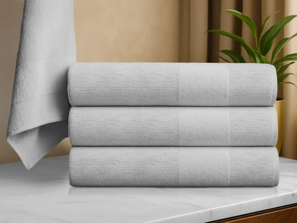 Ręcznik CARRARA 70x140 cm jasnoszary, 100% bawełna