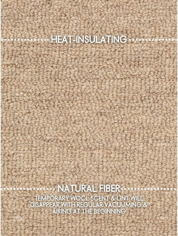 Wełniany dywan tkany ręcznie w naturalnym kolorze 200x290 cm Puristic Knots – Elle Decoration