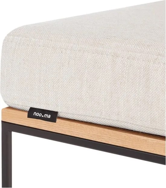 Beżowy tapicerowany stołek Feo – noo.ma