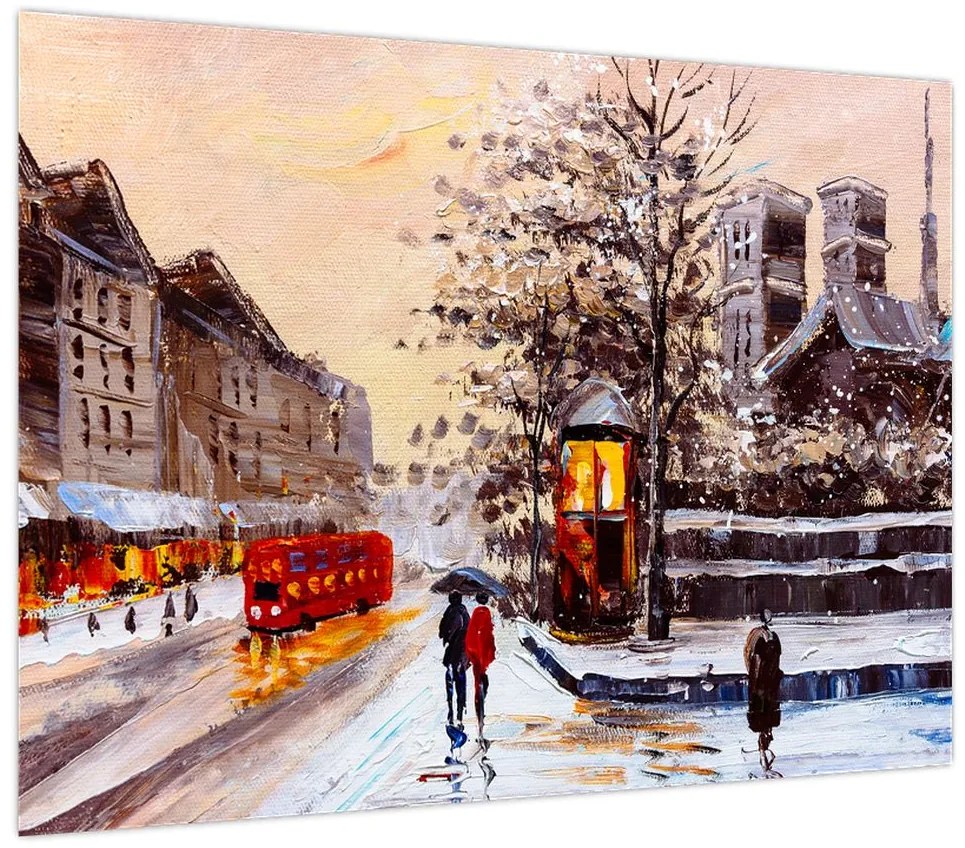 Obraz - Obraz miasta zimą (70x50 cm)