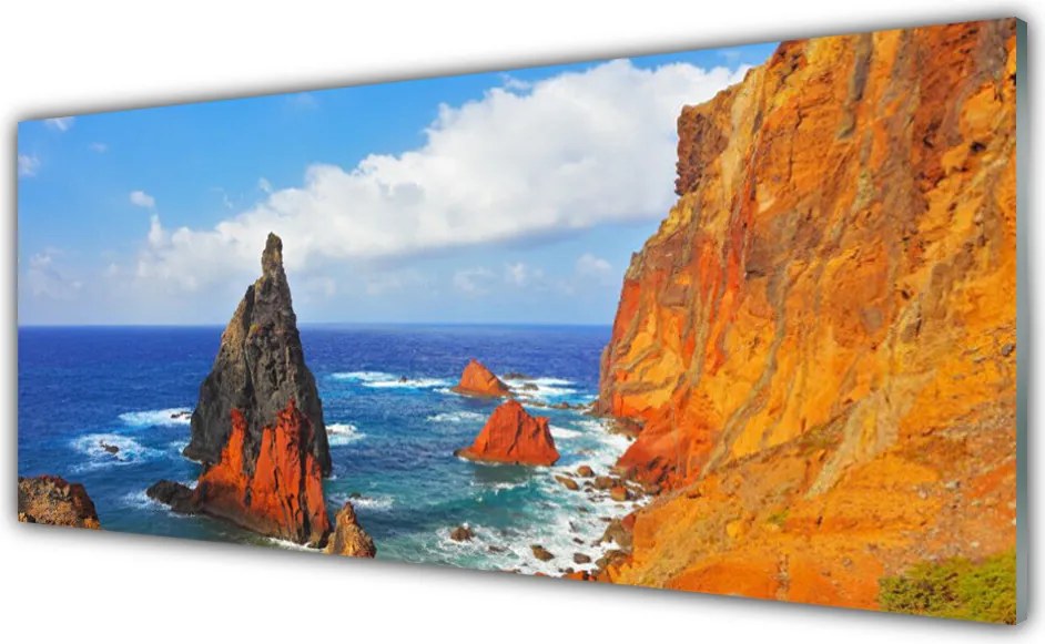 Panel Szklany Majestatyczny Klif nad Oceanem