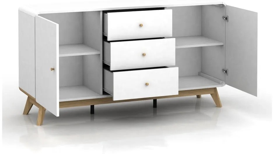 Biała niska komoda 140x75 cm Caitlin – Støraa