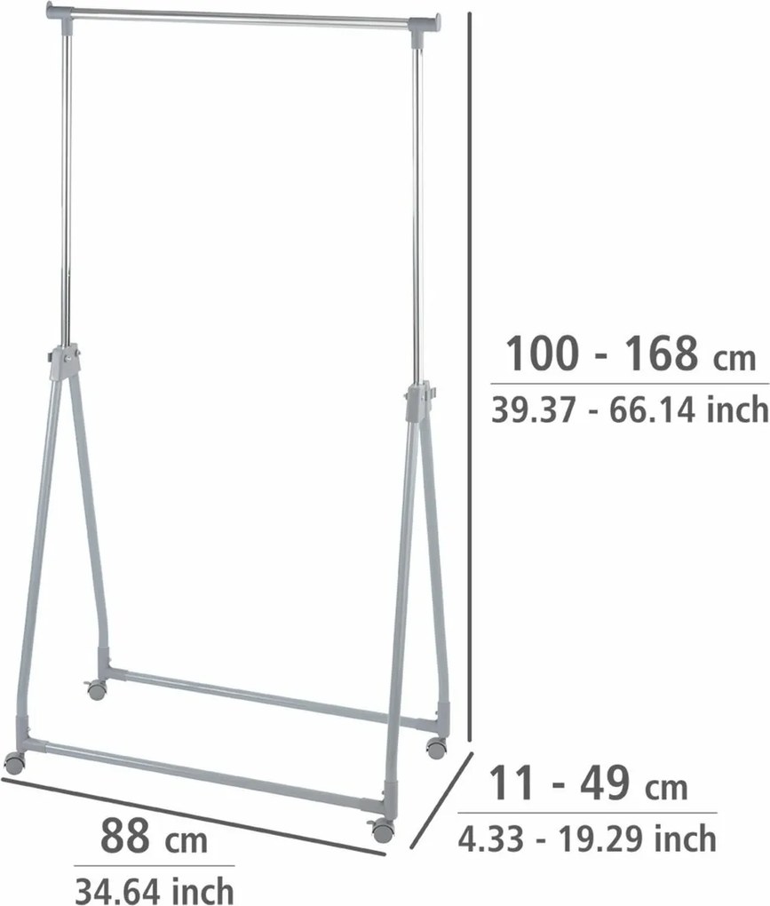 Wenko Regulowany metalowy stojak na kółkach