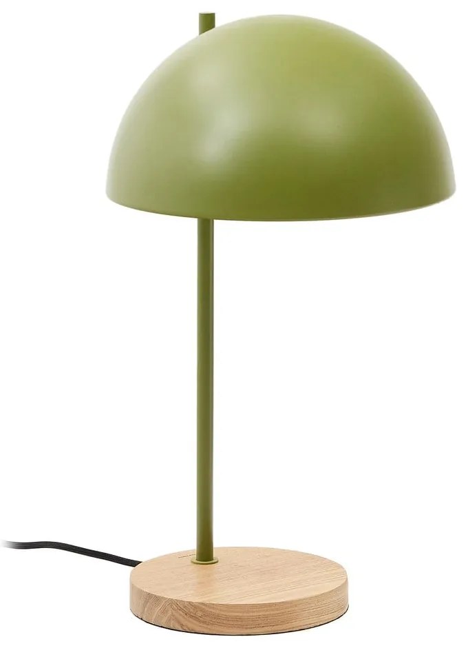 Zielona/w naturalnym kolorze lampa stołowa z metalowym kloszem (wysokość 48,5 cm) Catlar – Kave Home