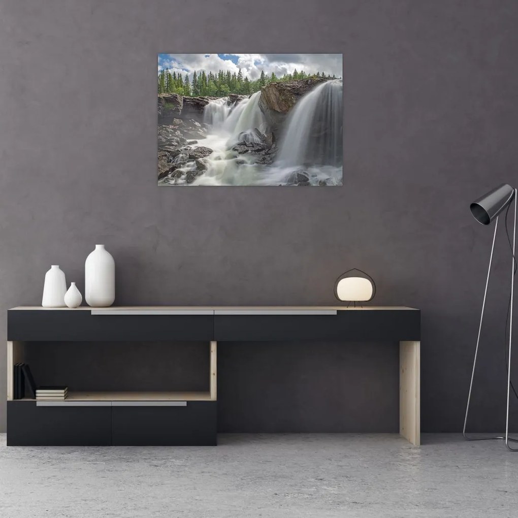 Obraz na szkle - wodospady (70x50 cm)