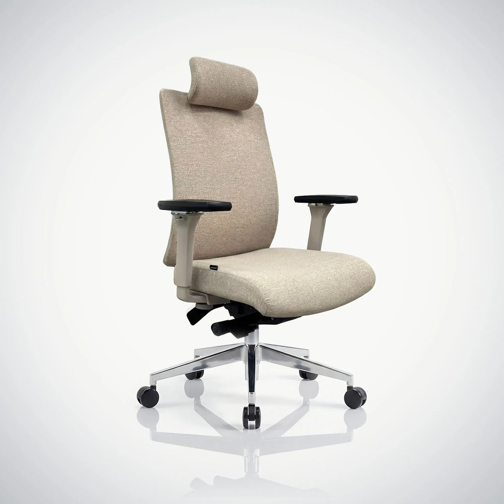 Fotel biurowy ergonomiczny jasnobeżowy VECTOR