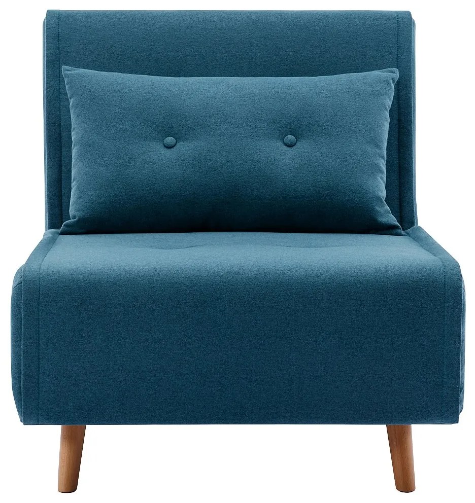 Fotel rozkładany tapicerowany niebieski URIBIA