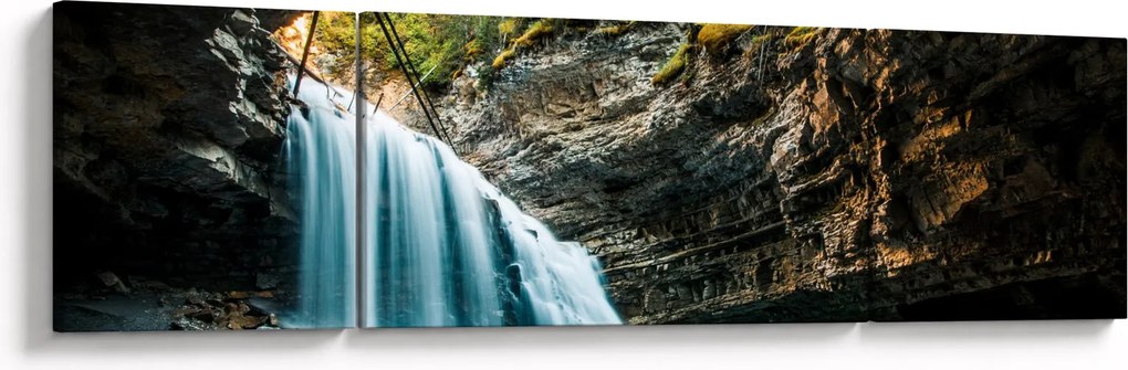 Obraz leśnego wodospadu (170x50 cm)