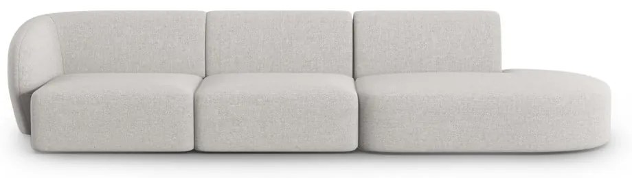Jasnoszara sofa z tkaniny szenilowej lewostronna 311 cm Paolo – Milo Casa