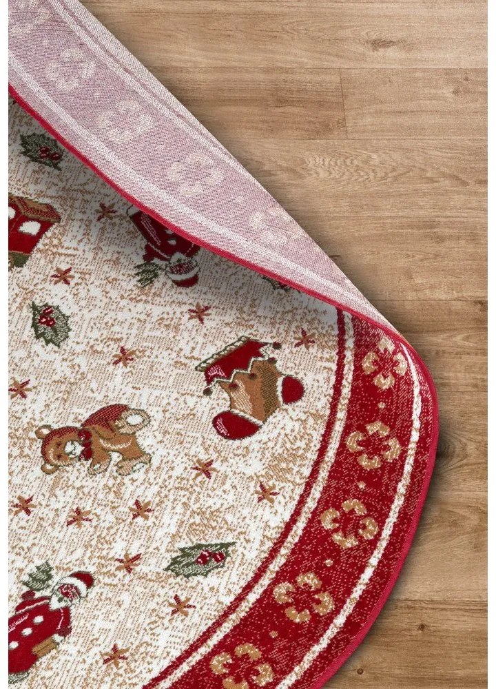 Czerwony okrągły dywan z mieszanki bawełny ze świątecznym motywem ø 160 cm Toy's Delight Red Christmas – Villeroy&amp;Boch