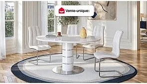 Zestaw 2 krzeseł NADYA – skóra syntetyczna – kolor biały