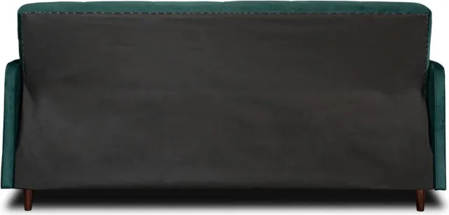 Sofa z Funkcją Spania TIVOLI Wersalka Rozkładana Dwuosobowa Zielona Welurowa Nowoczesna do Salonu