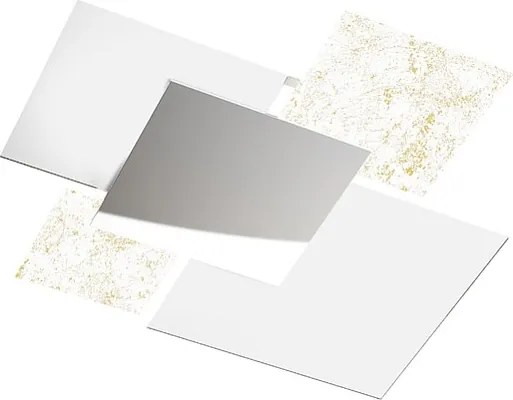 Nowoczesna lampa sufitowa 1088/70-FO Białe szkło i złoty liść 4xE27