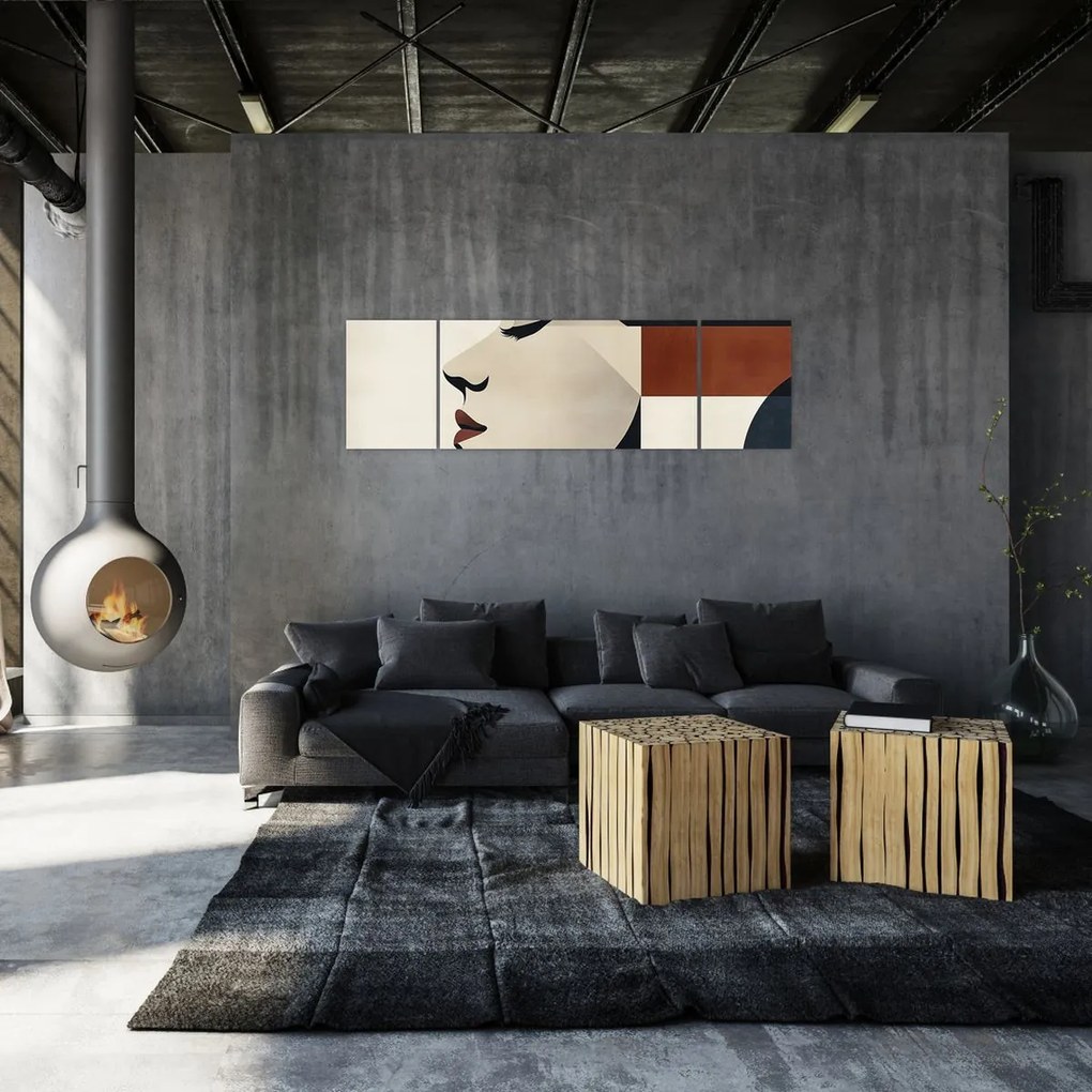 Obraz - Kobieta z profilu (170x50 cm)