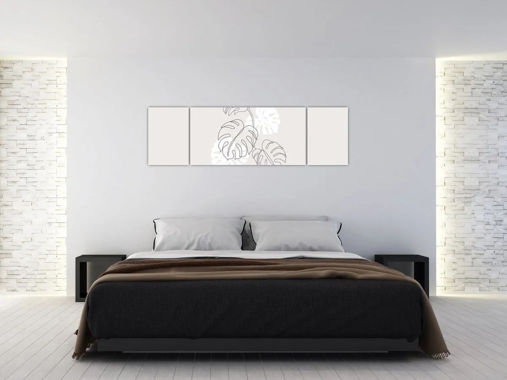 Obraz - Line art monstera N⁰3 (170x50 cm)