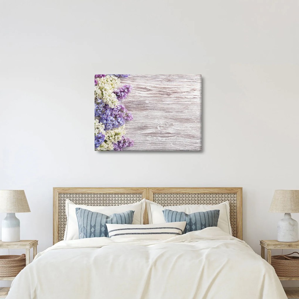 Obraz bzu na drewnie (70x50 cm)