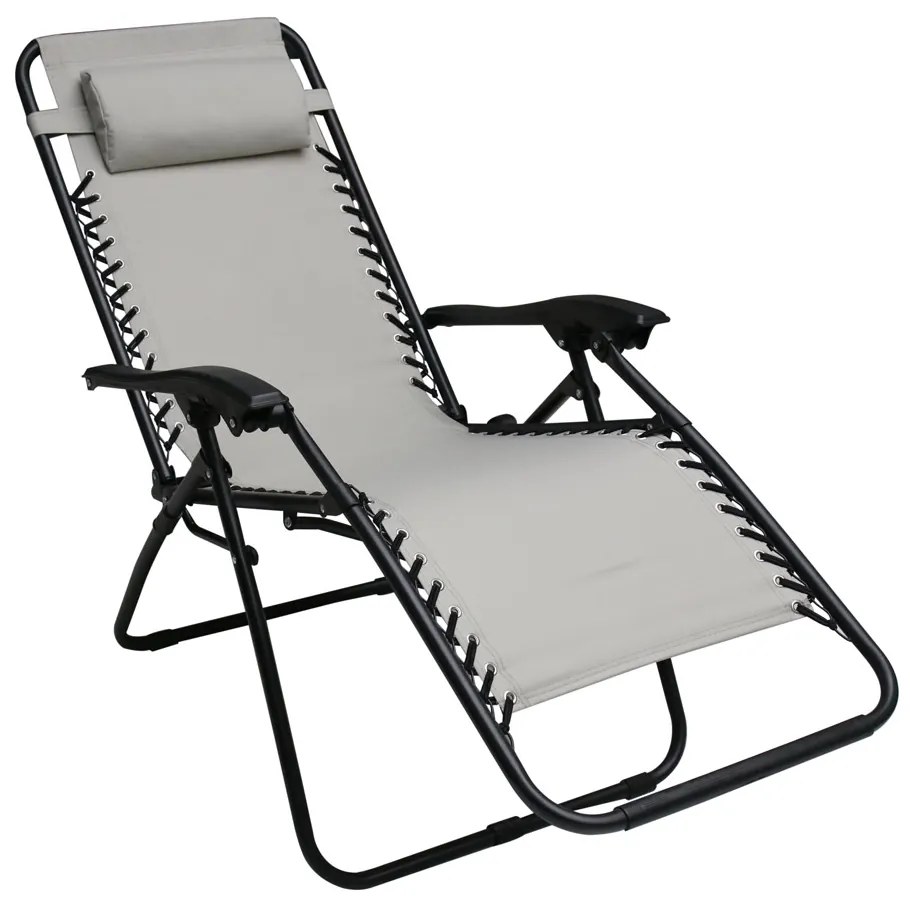 Fotel ogrodowy rozkładany Relax jasnoszary PATIO