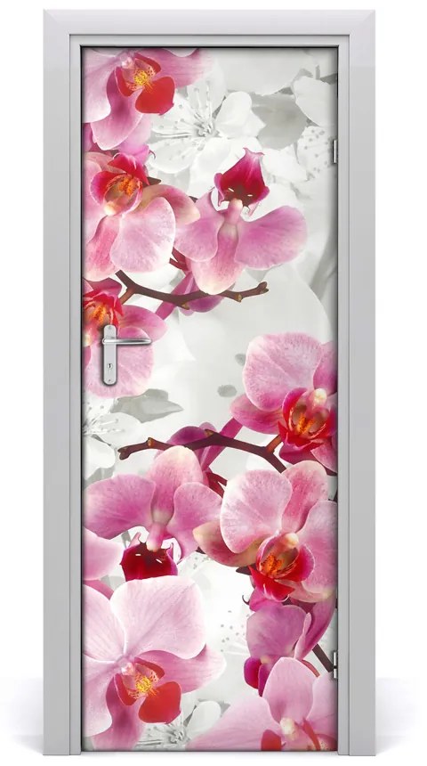 Okleina Naklejka fototapeta na drzwi Różowa orchidea