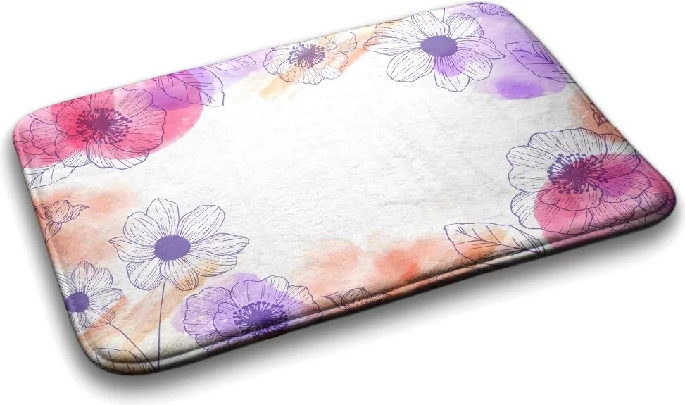 Dywanik pod prysznic Dywanik pod prysznic Kwiaty Akwarele