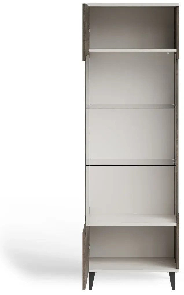 Witryna wysoka RANDOM 2 W-1 60cm orzech/kaszmirowa HALMAR