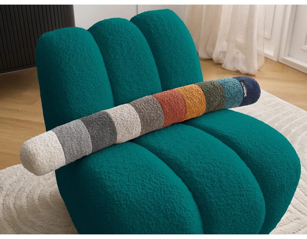 Turkusowy fotel z materiału bouclé Janissaire – Bobochic Paris