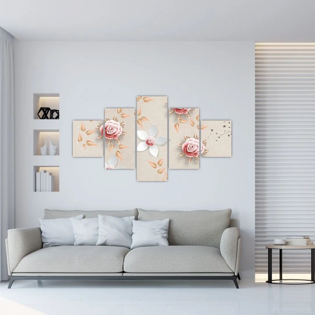 Obraz - Kwiaty róży (125x70 cm)