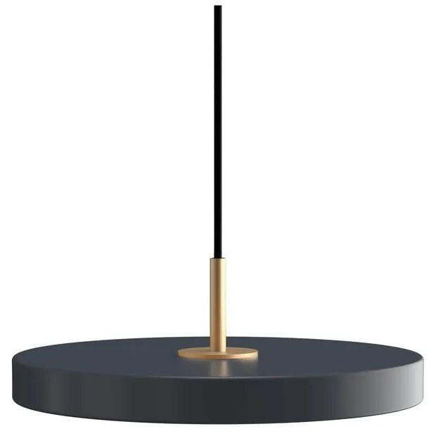 Antracytowa metalowa lampa wisząca LED ze ściemniaczem i metalowym kloszem ø 31 cm Asteria Plus – UMAGE