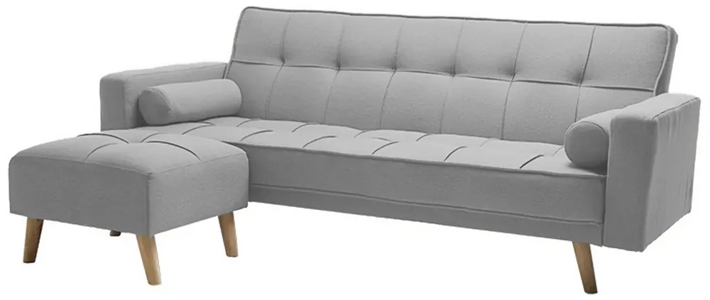Szara rozkładana sofa NESTOR VELVET