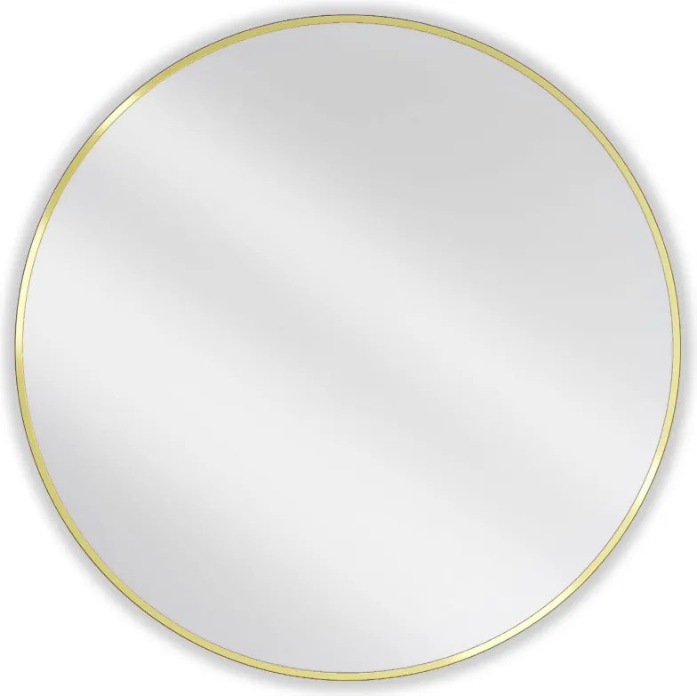 Mexen Loft lustro łazienkowe okragłe 90 cm, rama złota szczotkowana - 9850-090-090-000-50