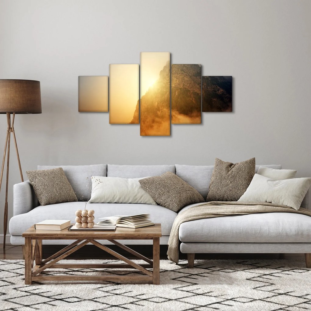 Obraz góry we mgle (125x70 cm)