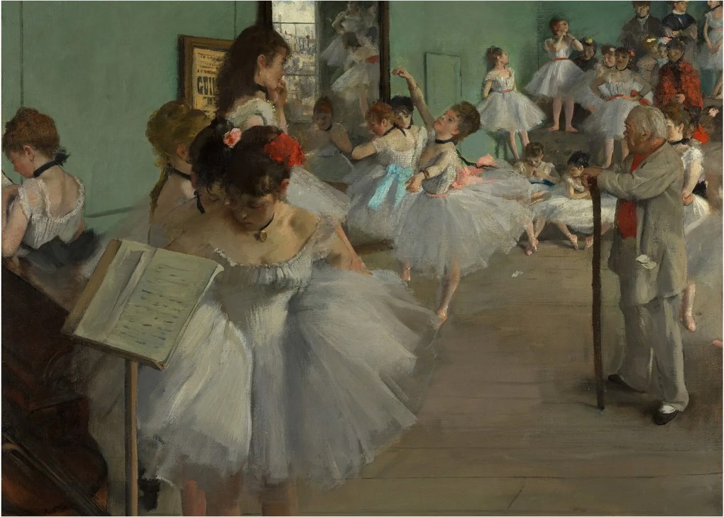 Obraz na szkle - Edgar Degas, The Dance Class, reprodukcje (70x50 cm)