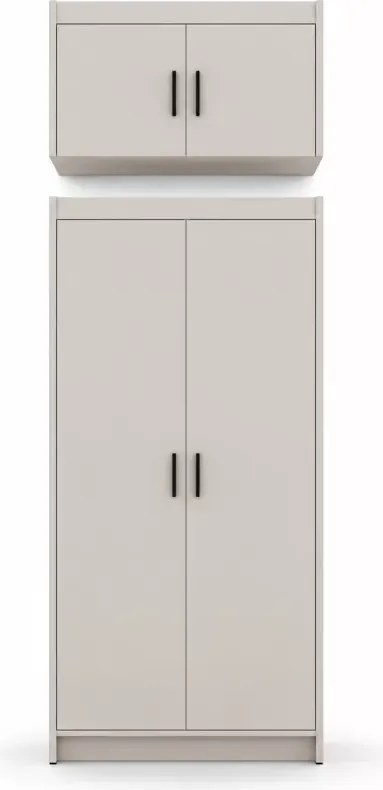 Nadstawka do szafy Ele 2 beż piaskowy - 90 cm - 2-drzwiowa z 2 półkami