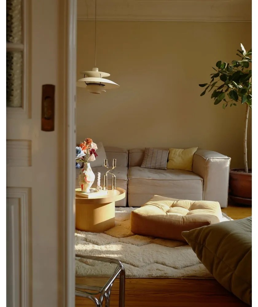 Sztruksowy puf Karup Design More Ivory