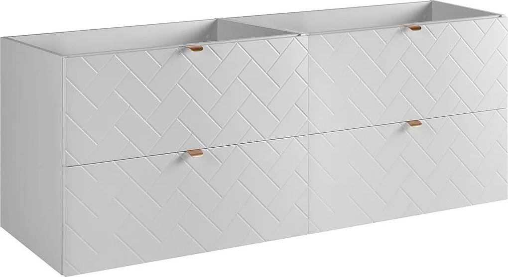 Meble łazienkowe, Biały Mat, 160 x 57 x 46 cm, złote uchwyty