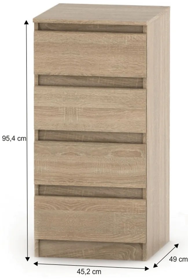 Komoda HANY NEW 009, dąb sonoma