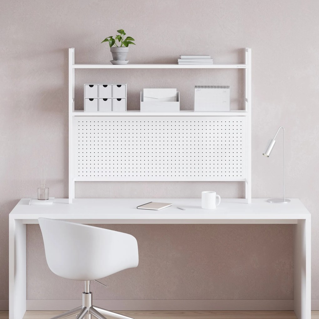 Metalowa nadstawka na biurko WENDY, 1150 x 980 x 220 mm, biała