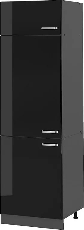 Szafka na lodówkę czarny wysoki połysk 60x57.2x206.8 r-line
